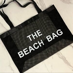 Black Mesh Beach Tote Bag